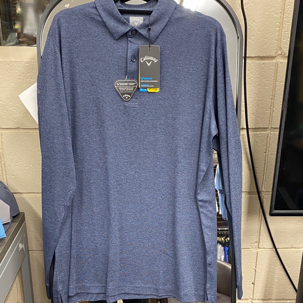 Callaway Men's Heathered Navy Polo Golf/Lifestyle Shirt.
